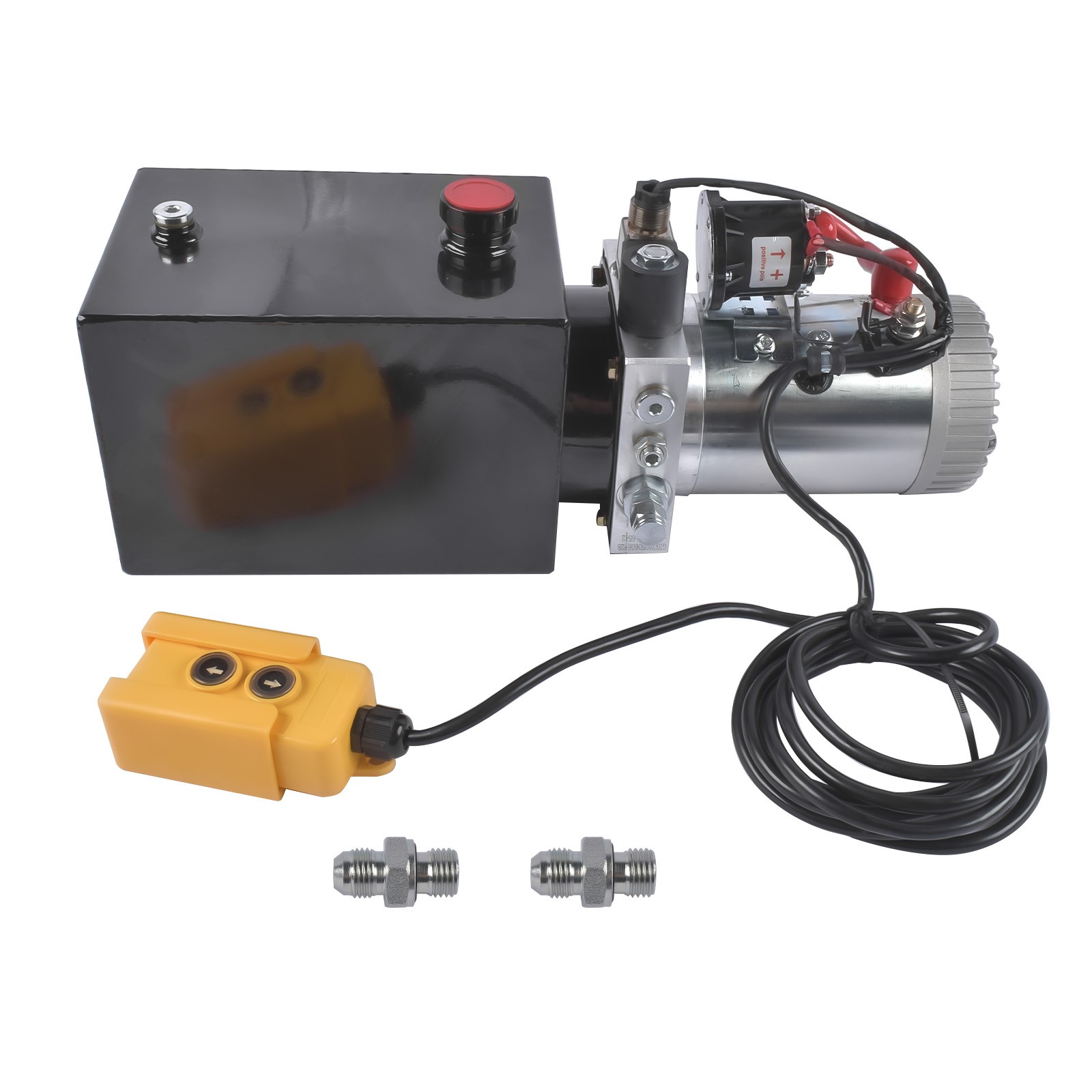 6 Quart Single Acting Hydraulic Pump Dump Trailer Power Unit 12V DC 3200 PSI NEW