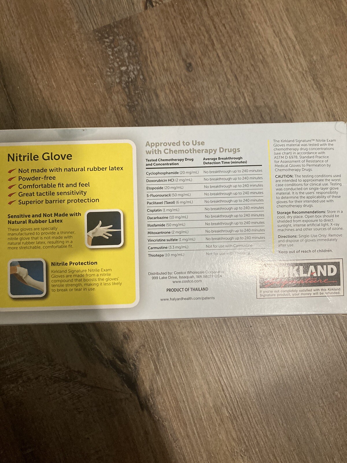 Kirkland Signature 5535271 Nitrile Exam Multi-Purpose Gloves, Size L – 200 Pack