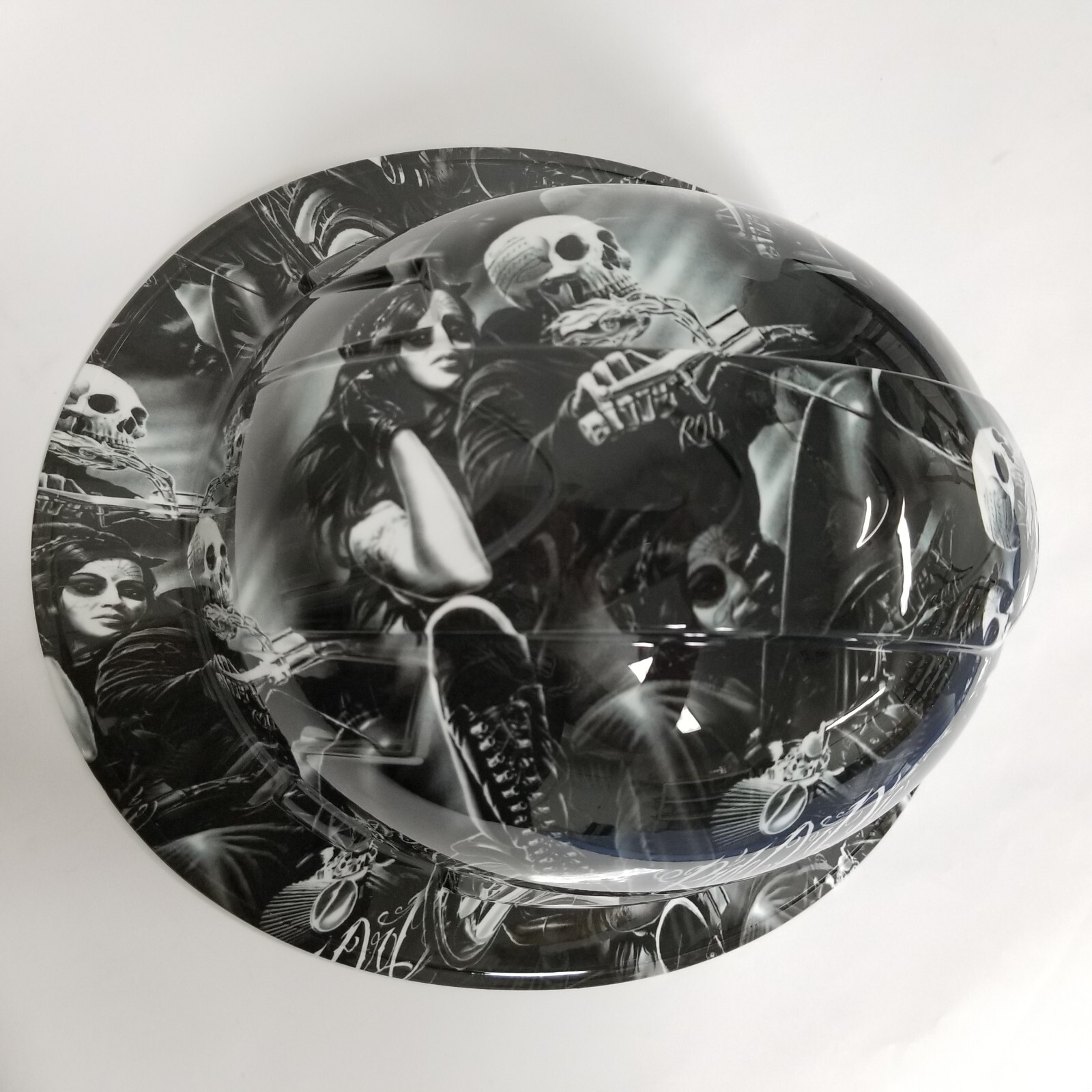 full brim hard hat custom hydro dipped IN RIDE OR DIE OUTLAW BIKER