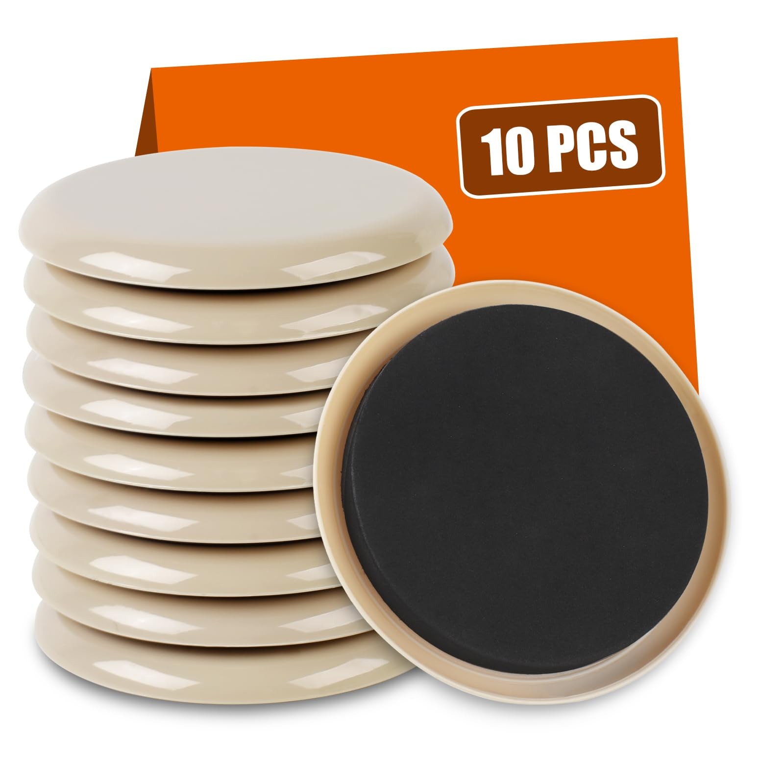 10PCS Furniture Sliders, 3 1/2″ Furniture Sliders for Hardwood Floors, Reusable