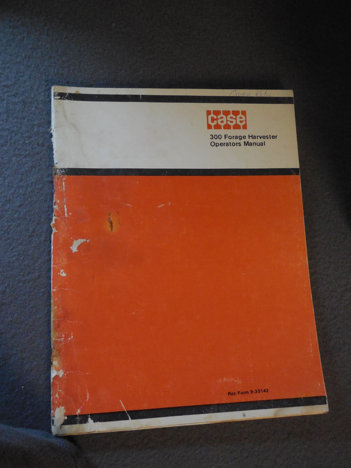 E13 300 Forage Harvester Operator’s Instruction Manual J.I. Case Co. Vtg Book