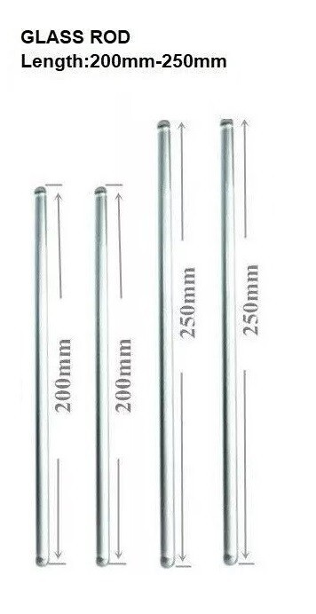 Glass Stirring Rods 8″ 10″ 7mm Diameter for Lab,Kitchen,Science Education 4/Pack