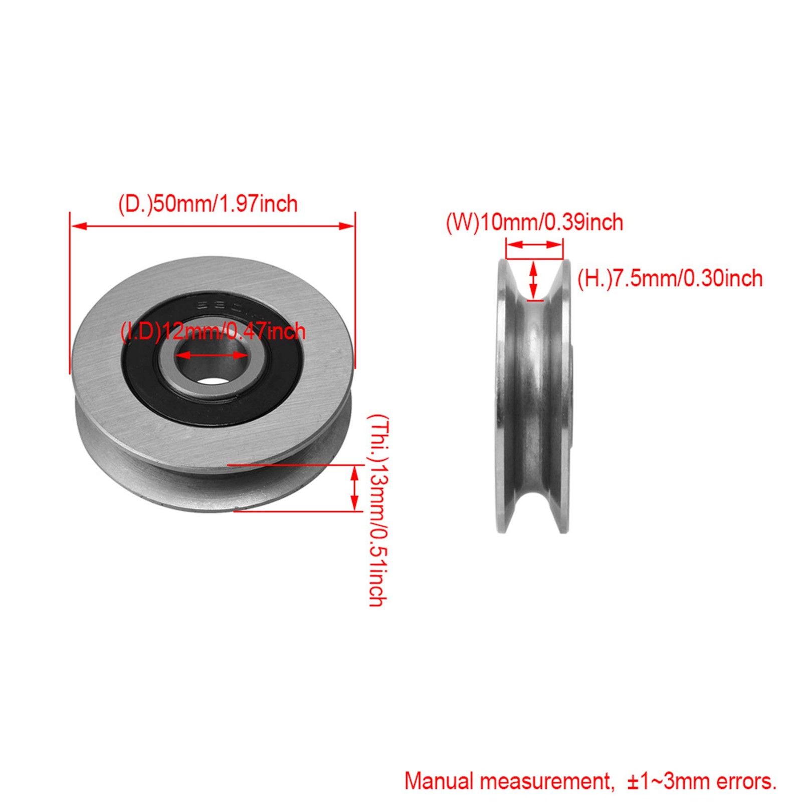 Iron Bearing Steel Cable Pulley U-Shape Groove Wheel Bearing Idler Pulley Loa…