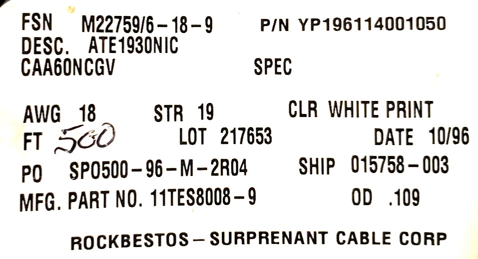 100’ Ft. 18 AWG Gauge Copper Nickel Wire, High Temp PTFE Aircraft Marine M22759