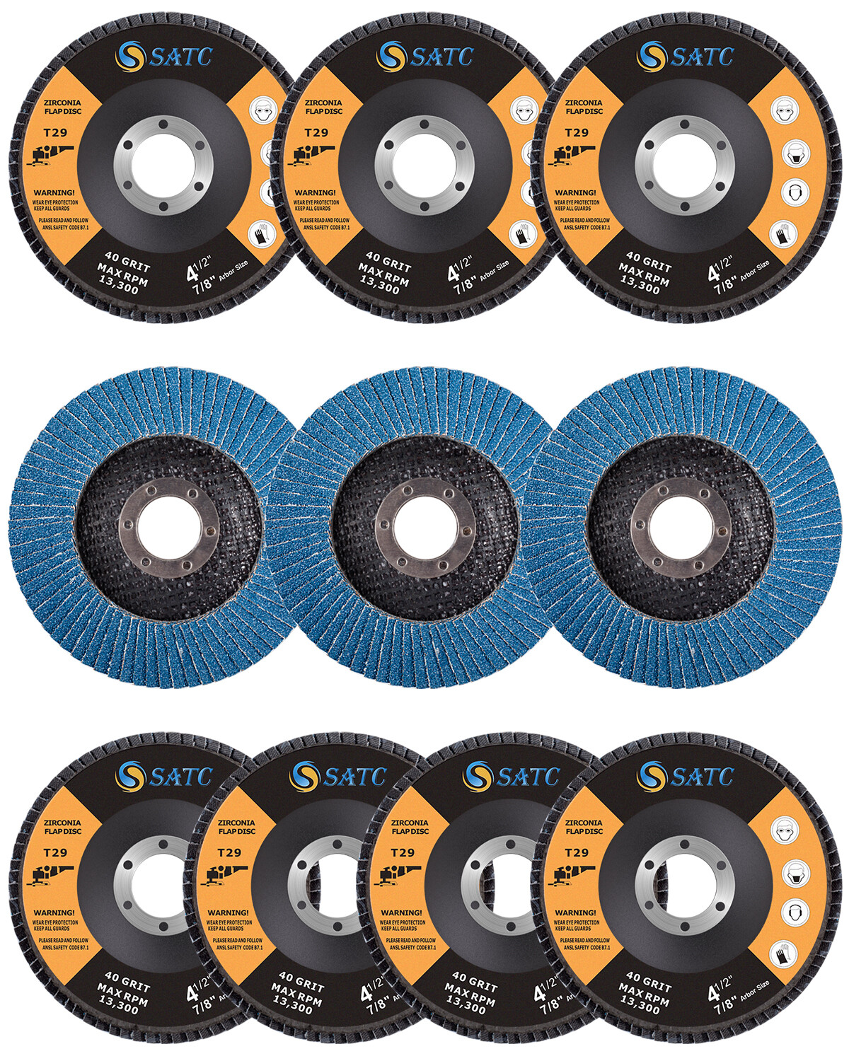 24Pack 4-1/2″ X 7/8″,Zirconia Grinding Wheel 40/60/80/120 Grit (20T29+4T27)