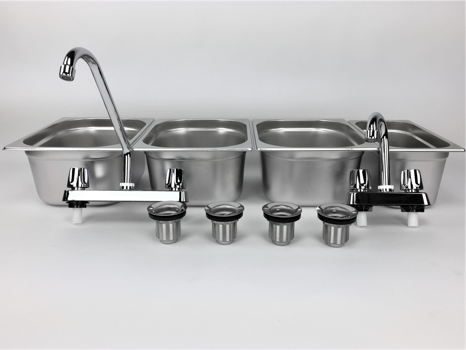 Concession Sink 4 Compartment Portable Food Truck Trailer 3L+1S Handwash Faucets