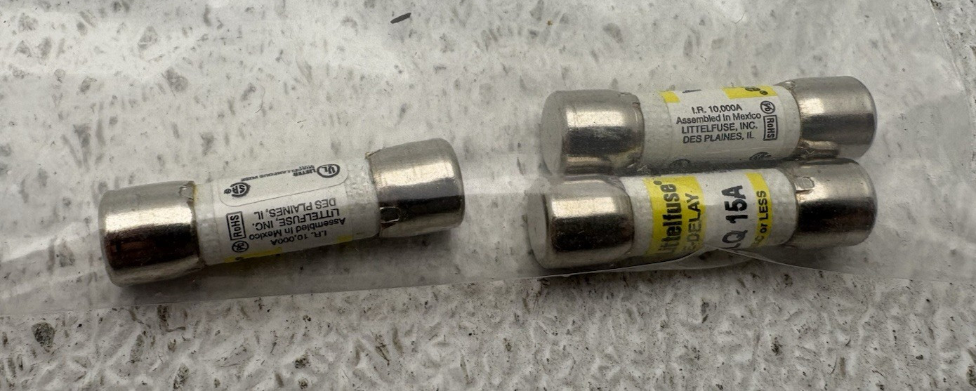 FLQ15A LITTELFUSE LOT OF 3 500 VAC OR LESS