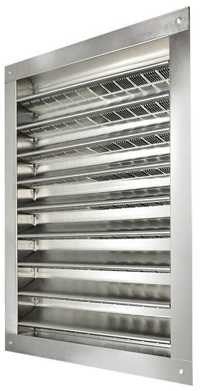 MASTER FLOW DA1218 Dual Louver, 20-1/2 in L, 14-1/2 in W, Aluminum, Silver, Mill