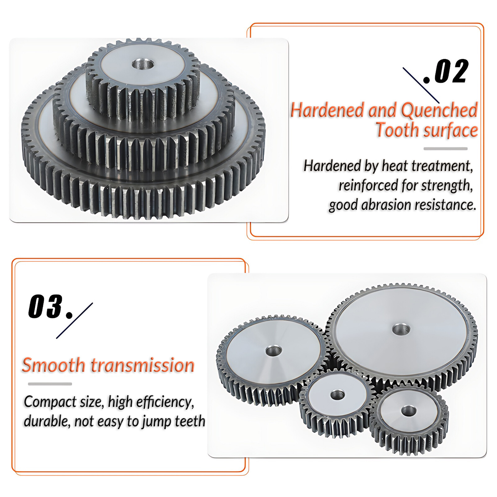 Mod 2 45# Steel Spur Gears Pinion Gear Thickn 20mm 10T – 100T Transmission Gear