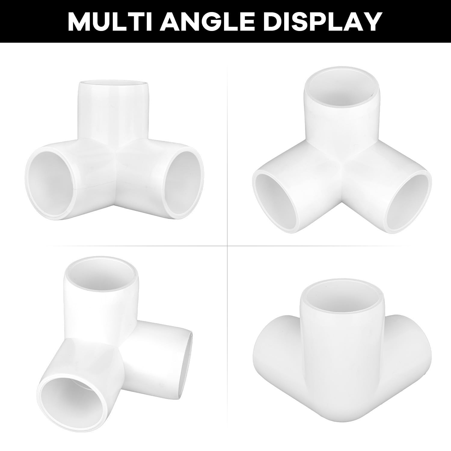 12-Pack 1″ PVC Elbow Fittings, 3-Way Furniture Grade Connectors for DIY Projects