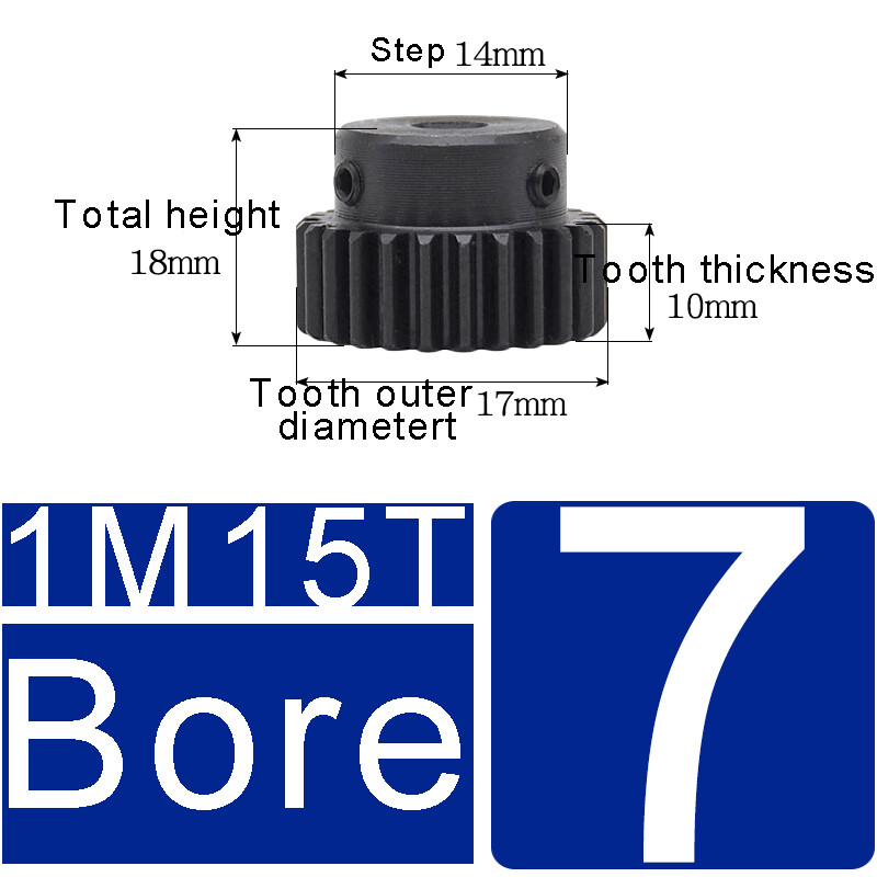 1 Mod Pinion Gear 10-150T Spur Gear With Step 45# Steel Transmission Gear 4~25mm