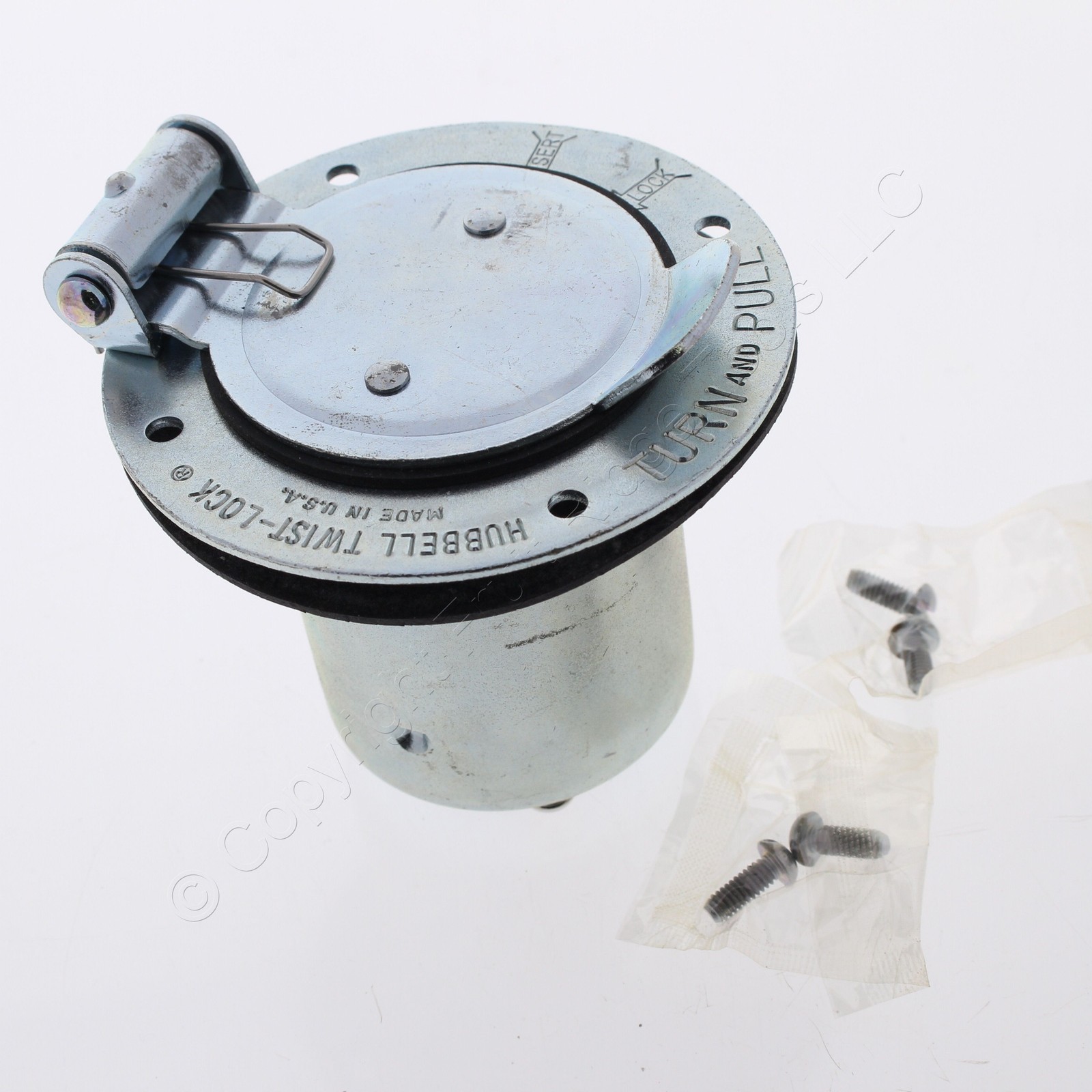 Bryant California Style Locking Armored Flanged Inlet Non-Nema 50A 250V 3 Phase