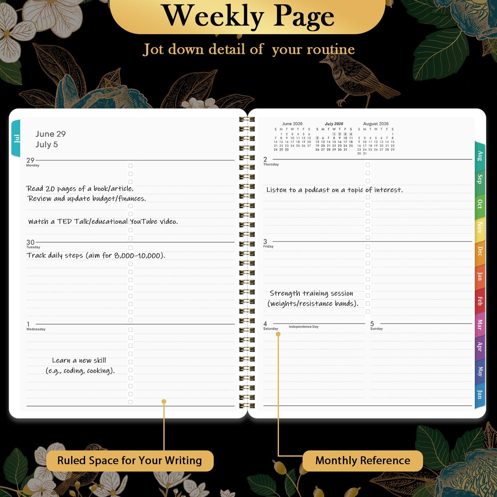 Planner 2026-2027 – Academic 26-27, Jul.2026 – 8 X 10 inches, BLACK