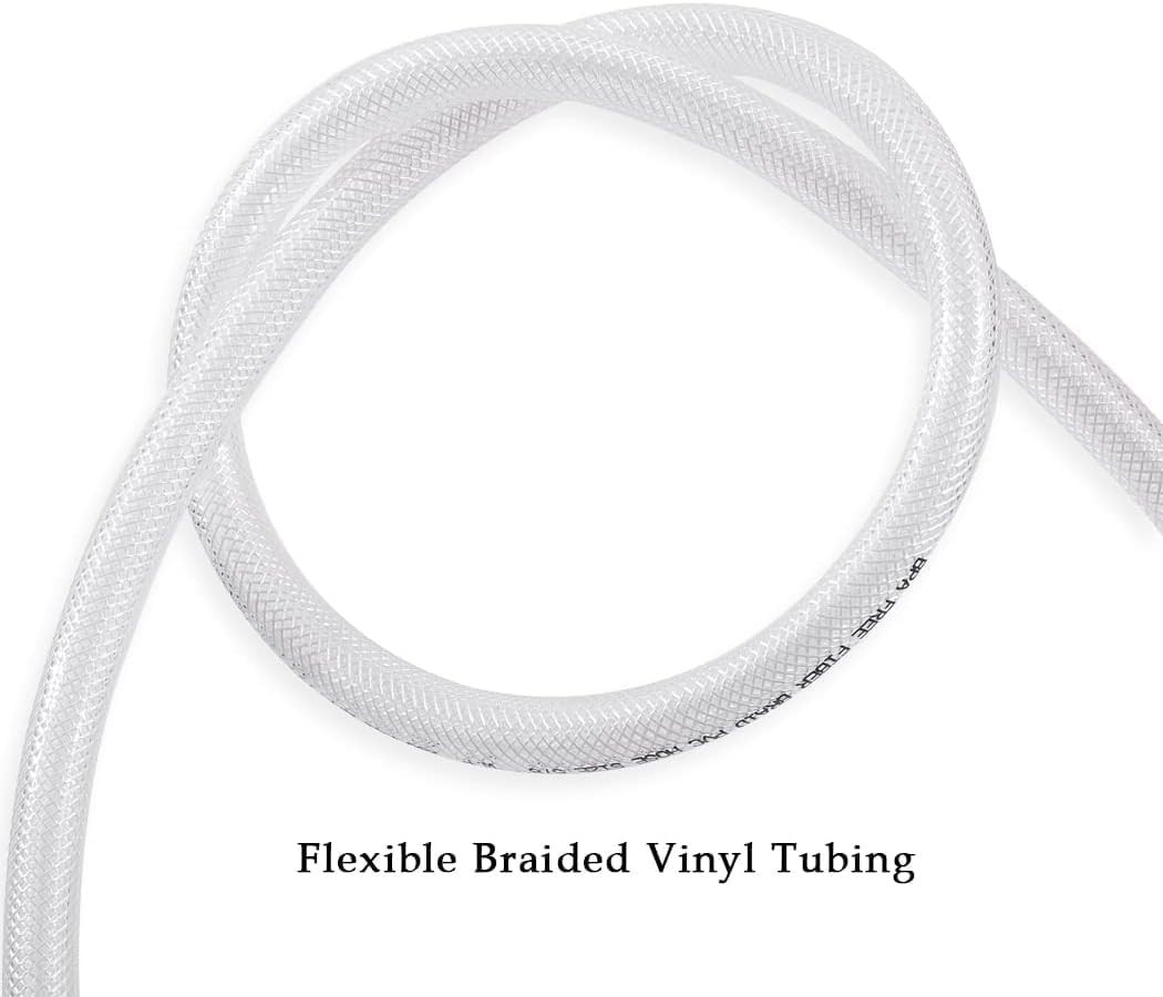3/4 Inch ID 5 Ft Clear Reinforced PVC Braided Hose High Pressure Water Gas