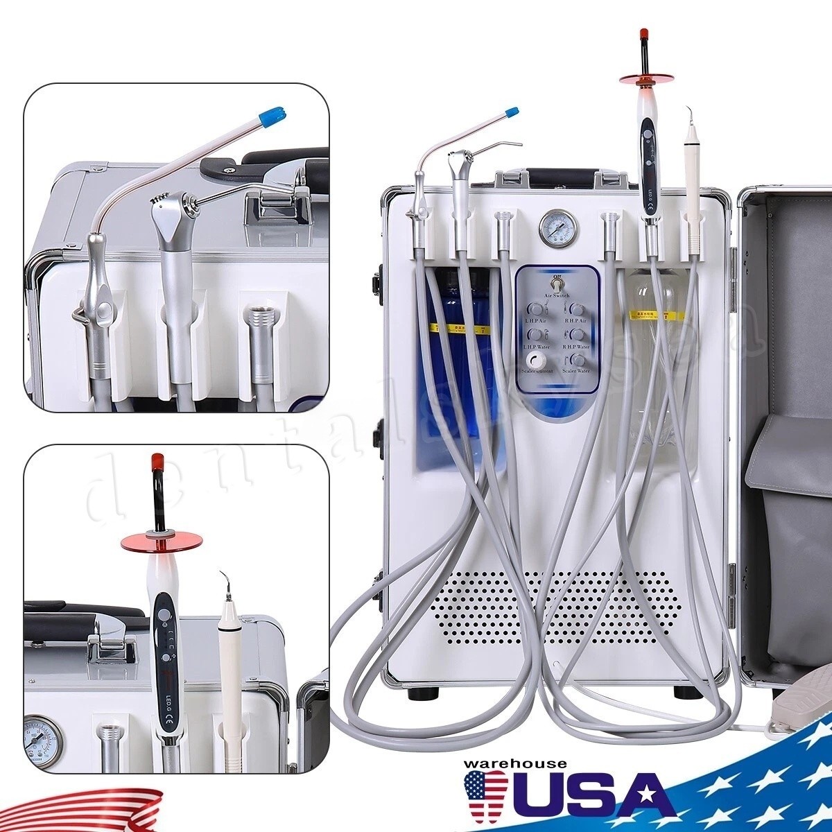 Dental LED E-generator Triple Spray Fiber Optic High Speed handpiece 4-Hole USA