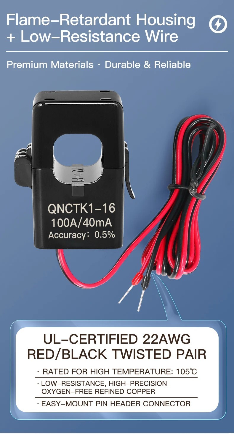 Current Transformer Split Core QNCTK1-10 QNCTK1-16 Clamp-On AC Sensor Transducer