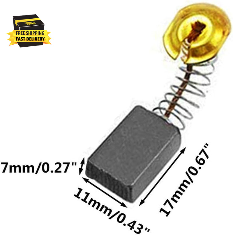 Motor Carbon Brushes Replacement 17Mm Length X 11Mm Width X 7Mm – Pack of 20