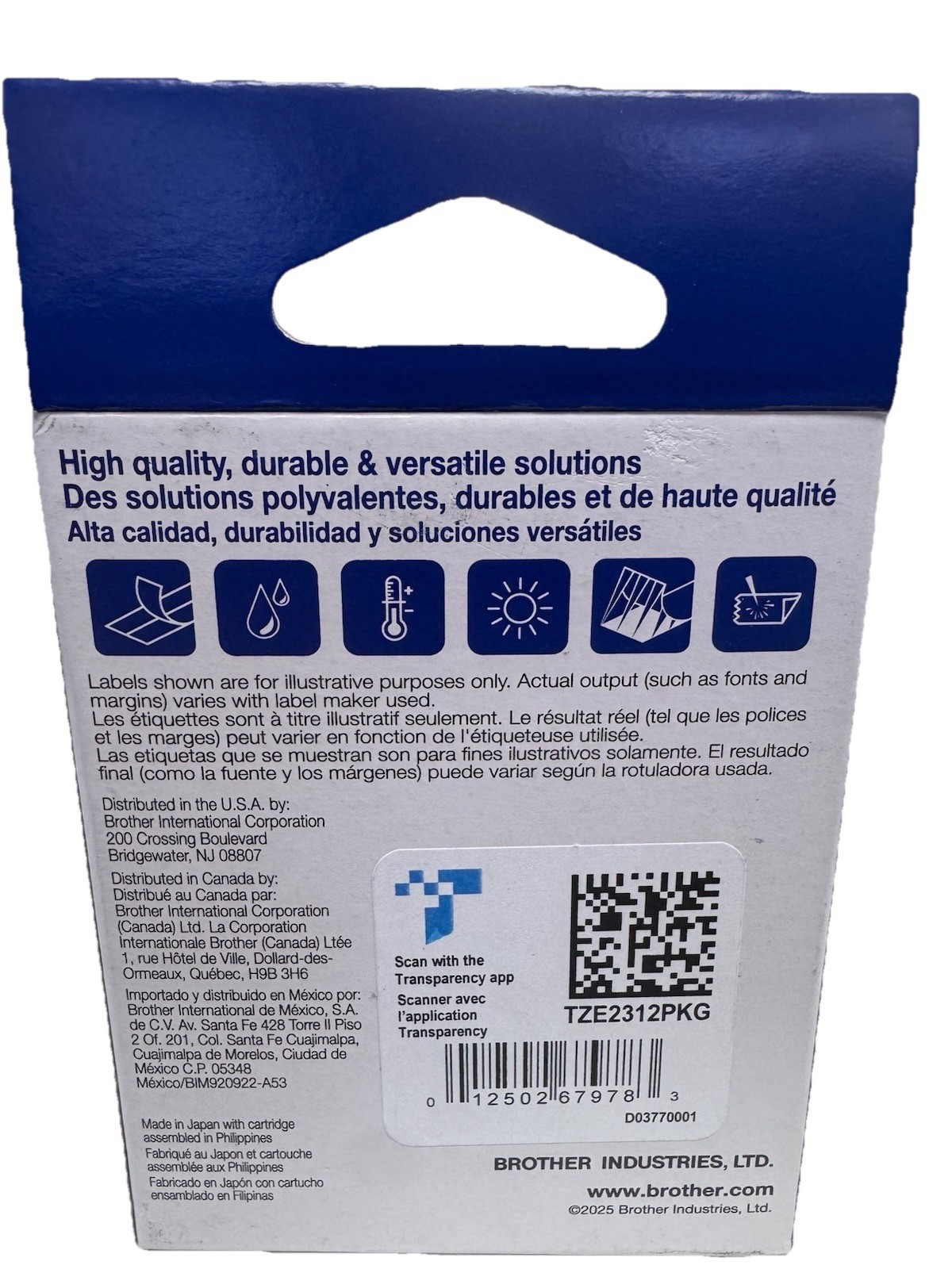 2 pack Brother P-Touch genuine original OEM TZe-231 BLACK ON WHITE Label Tape