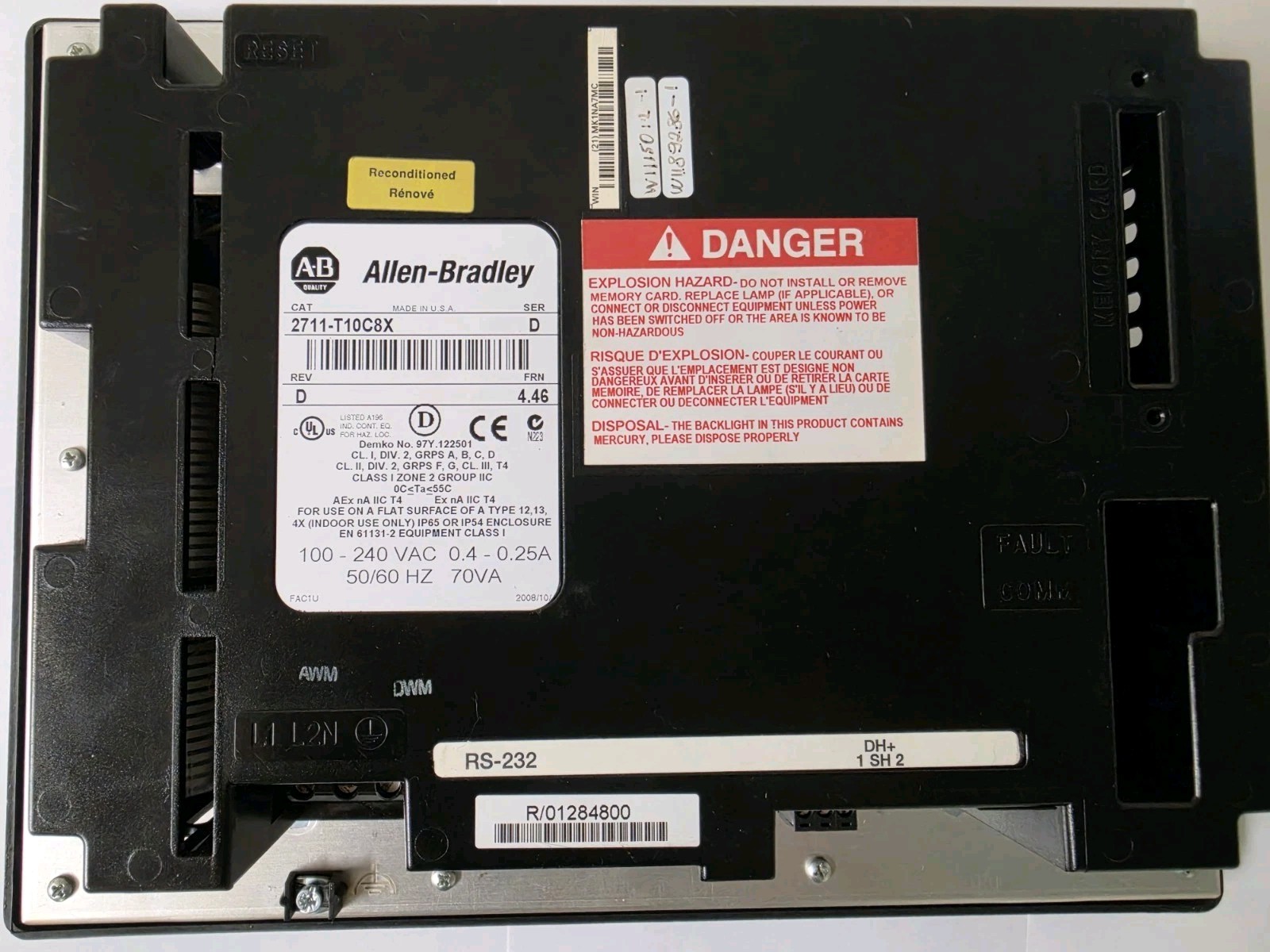 Allen Bradley 2711-T10C8X Panelview 1000 Ser D FRN 4.46 REV D
