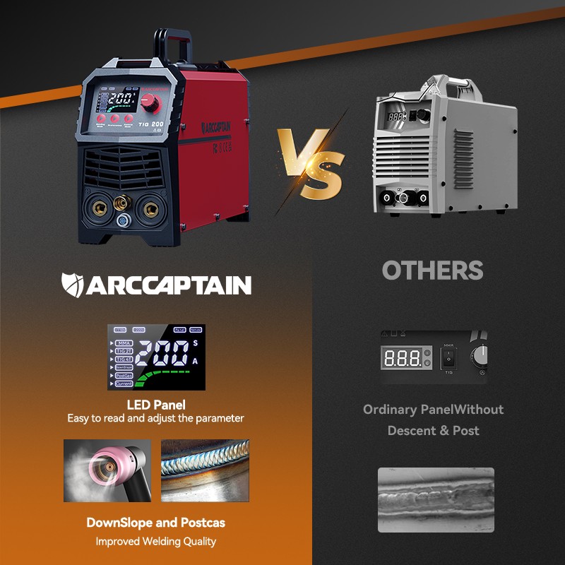ARCCAPTAIN TIG Welder 200A High Frequency Dual Voltage TIG/Stick/Arc 110v/220v