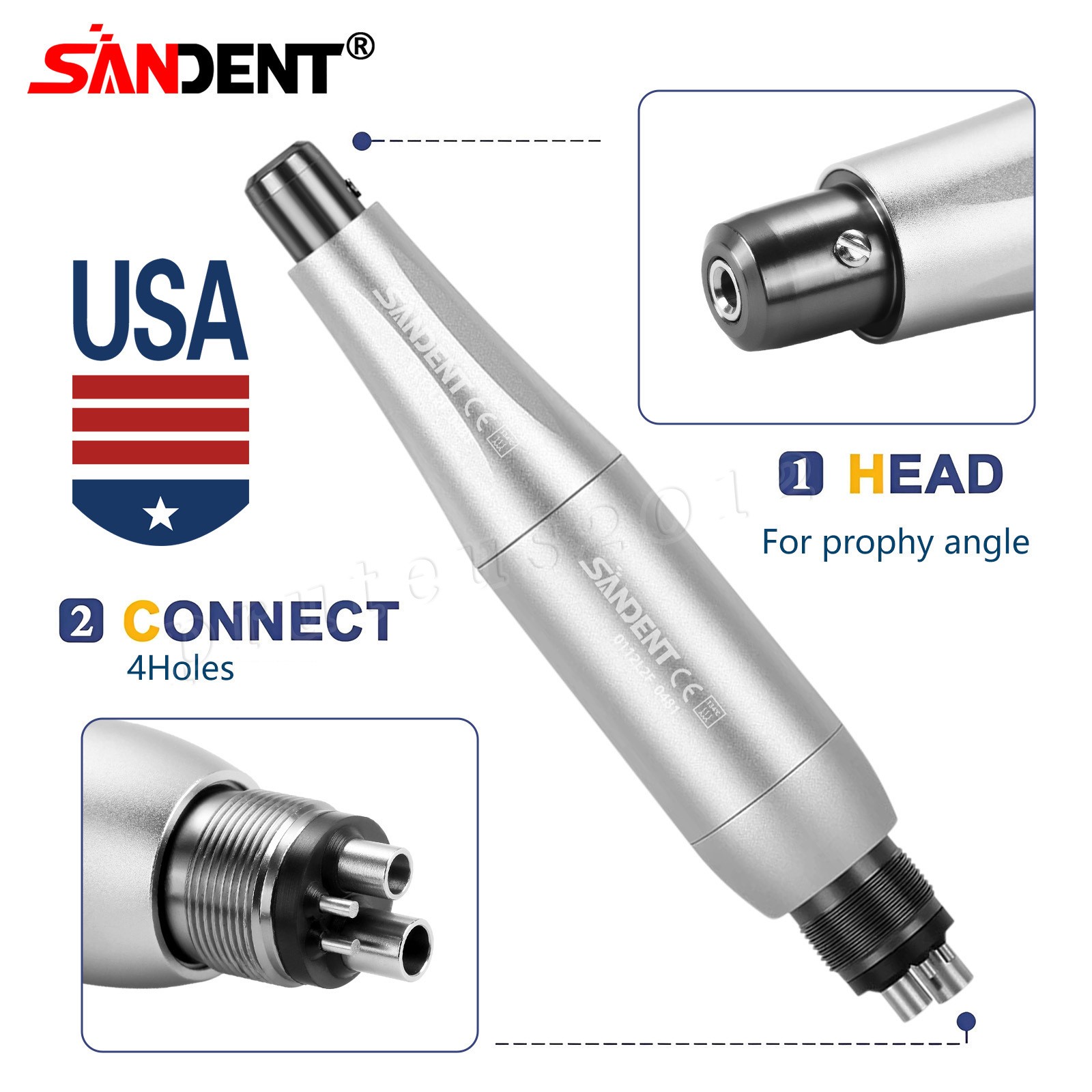 NSK Style Fiber Optic Dental E-generator LED 3-Spray High Speed handpiece 4 Hole