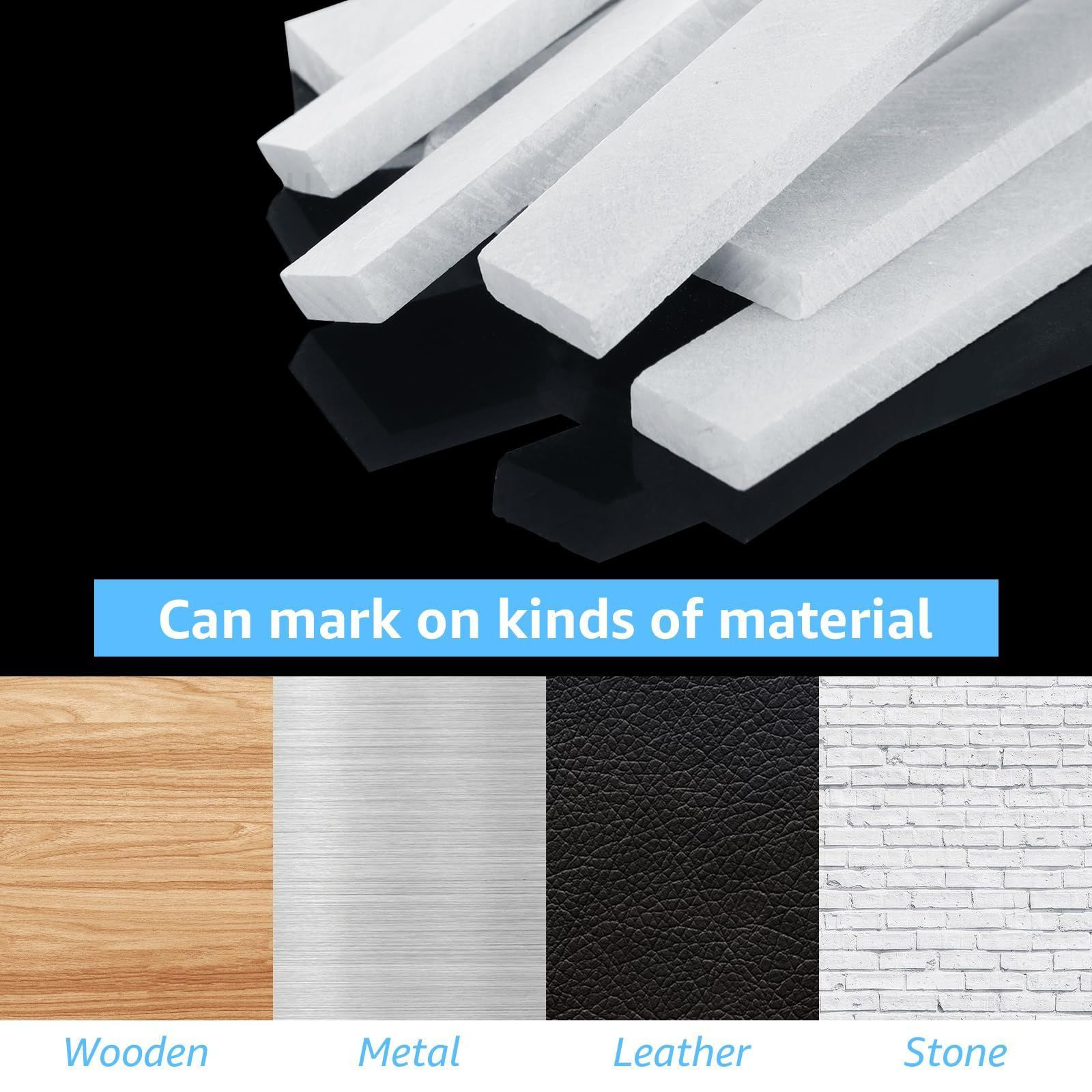 200Pcs Soapstone Pen Welding, Flat White Refills
