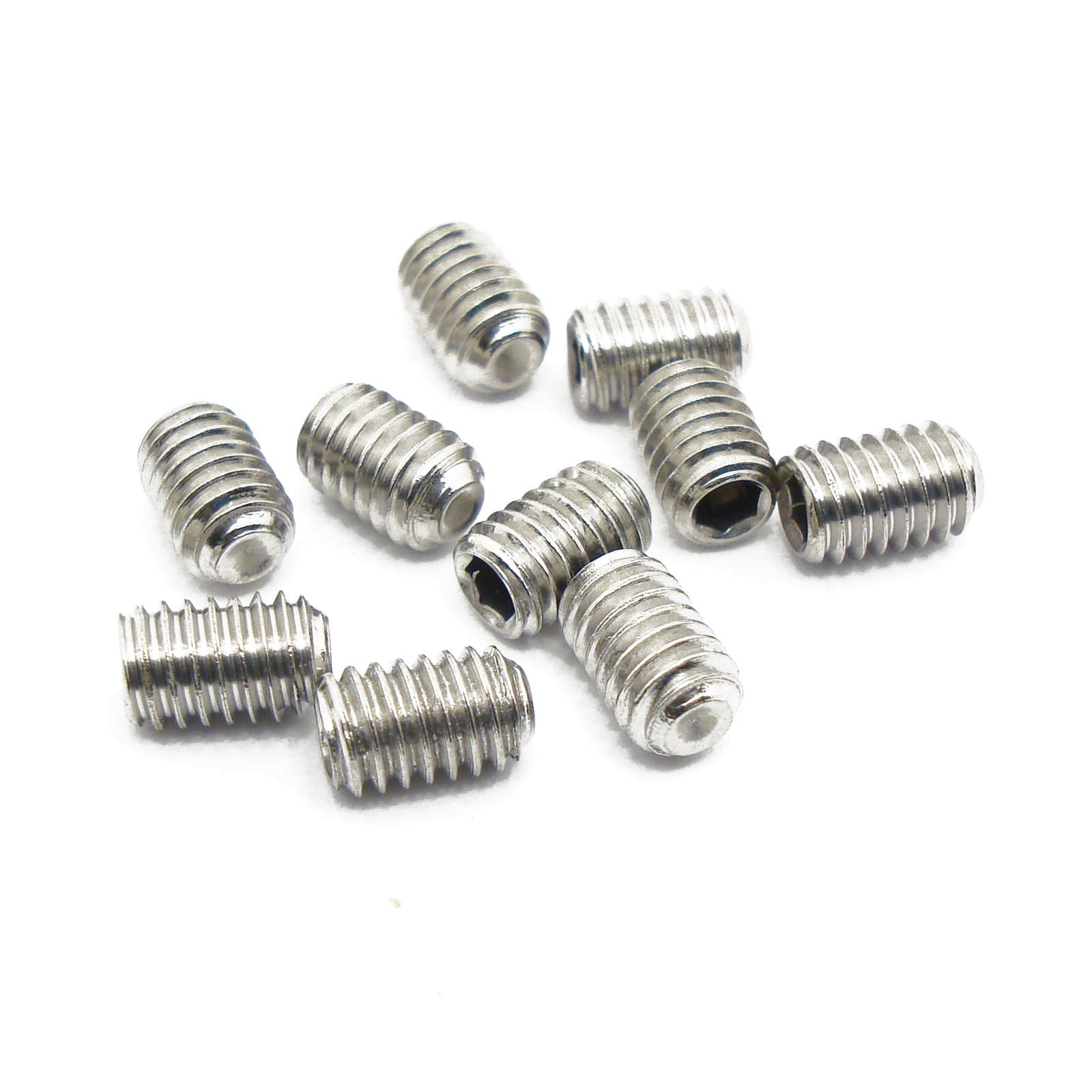 M4 x 6mm, Socket Set Screws Cup Point, A2 304 18-8, Stainless Steel