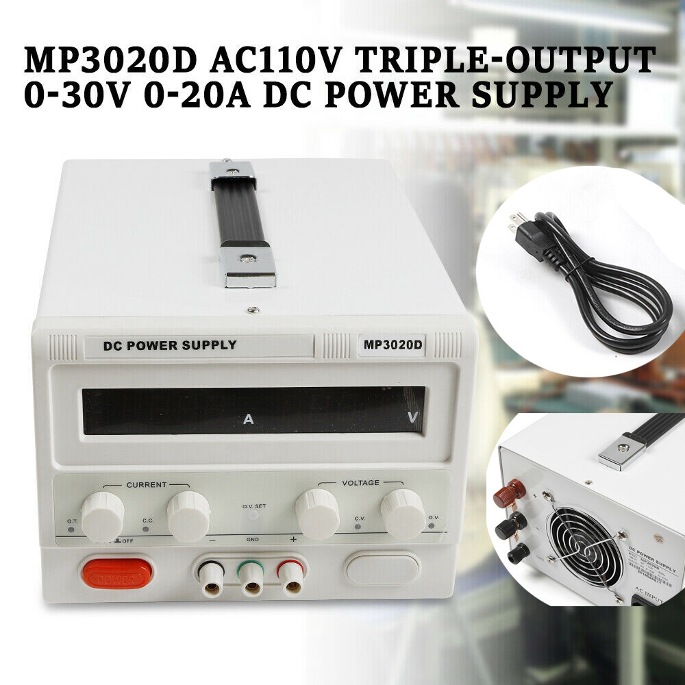 0-20A 0-30V Variable DC Power Supply Adjustable DC Regulated Power for Lab Test