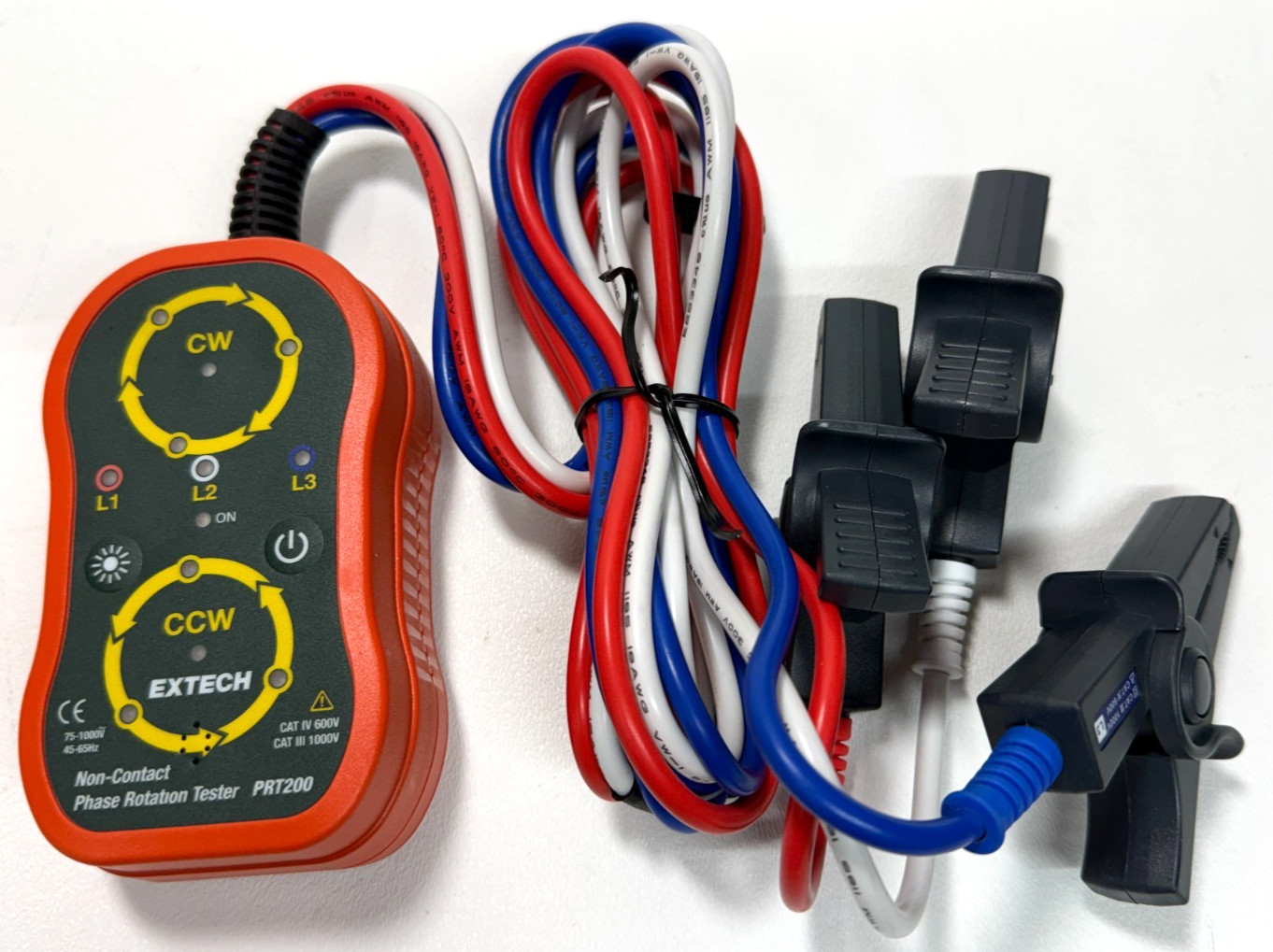 EXTECH PRT200 Non-Contact Phase Rotation Tester with Case CAT IV 600V III 1000V