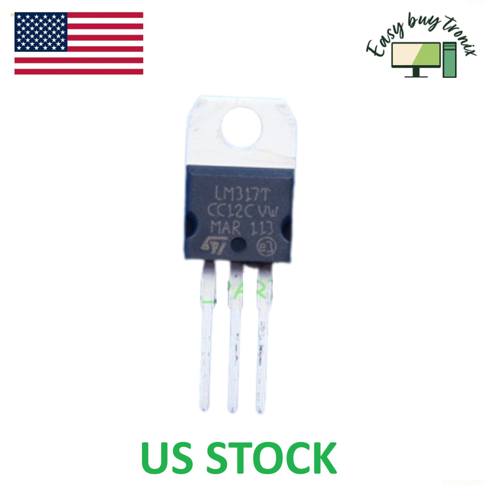 20PCS Genuine ST LM317T 3 Pin Variable Voltage Regulator 1.2-37V 1.5A TO-220 US