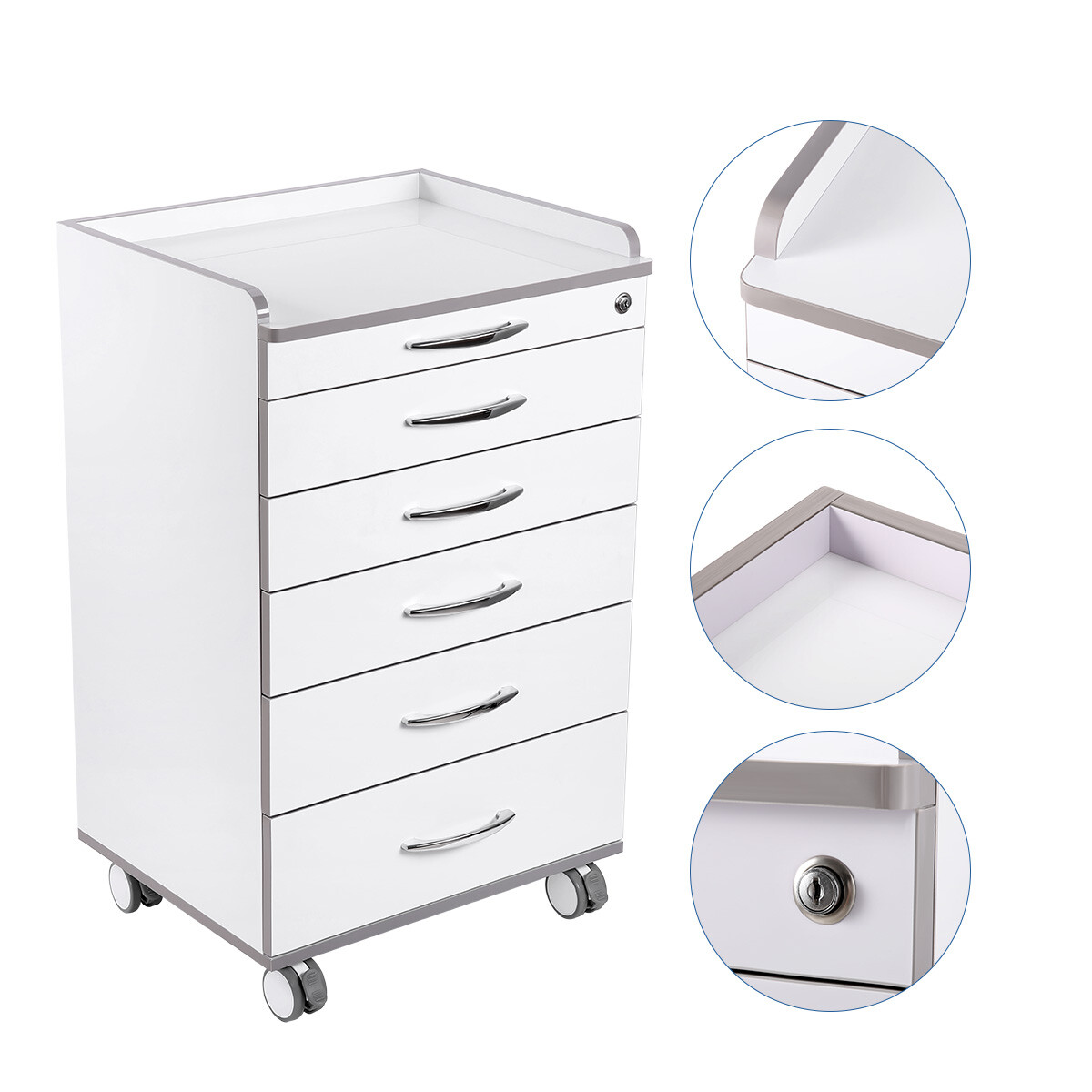 Portable Delivery Unit with Air Compressor /Mobile Dental Cart Trolley Cabinet