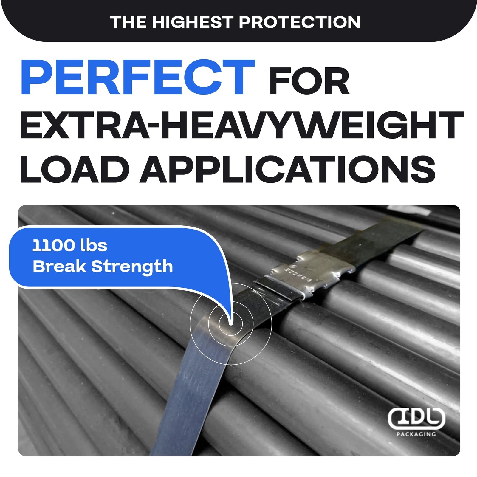 IDL Packaging Portable 1/2″ x 200′ Steel Strapping Kit, 1100 lbs Break Streng…