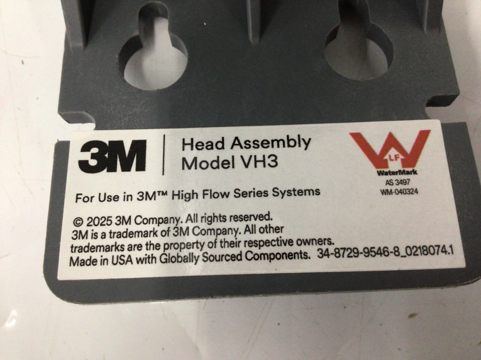 3M Filter Head: 3/8 in, 3M VH3 Series. Mfr. Model 6213001