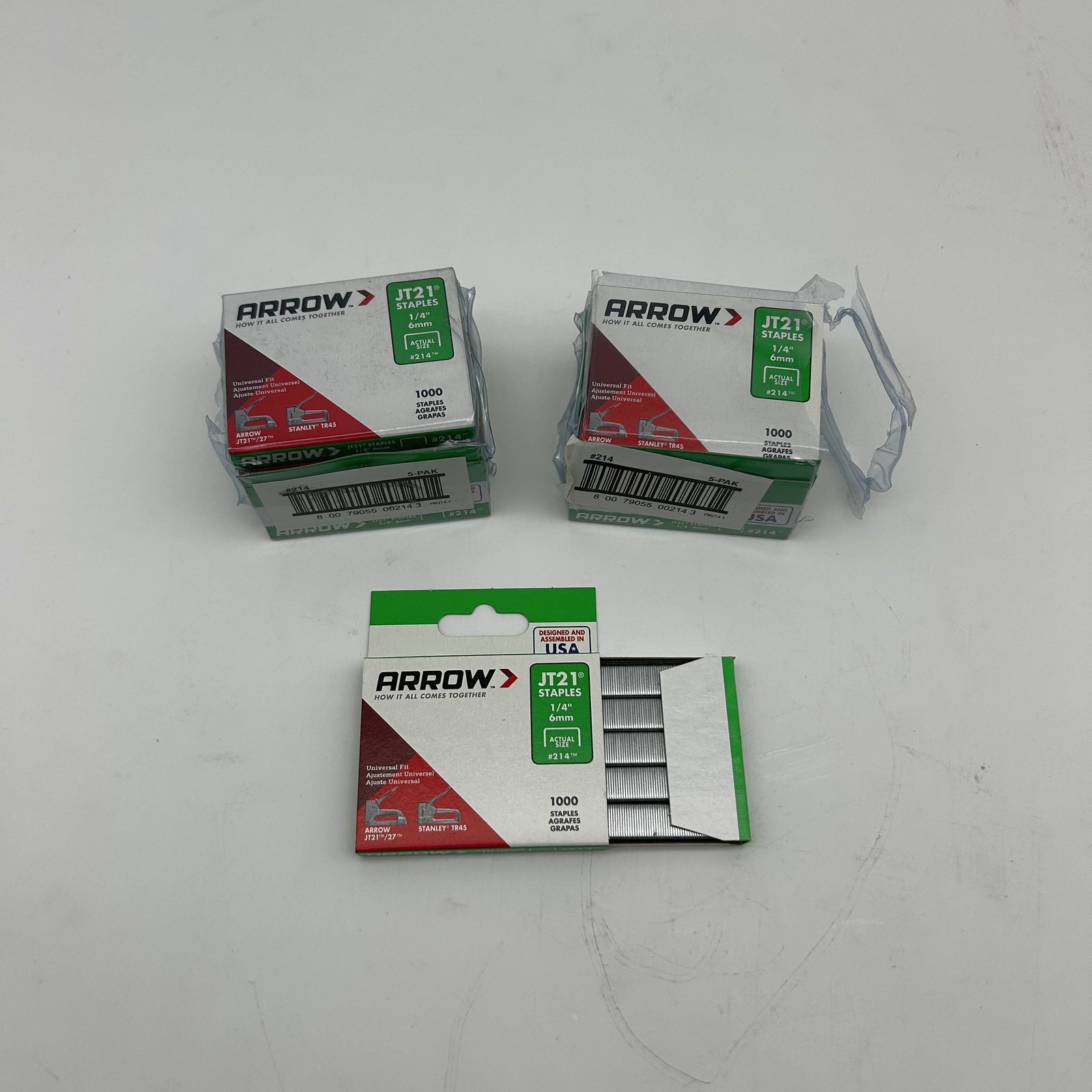 Arrow JT21 Staples 1/4″ 6mm #214 Universal Fit JT-21/JT21CM 10pks/10000 Total