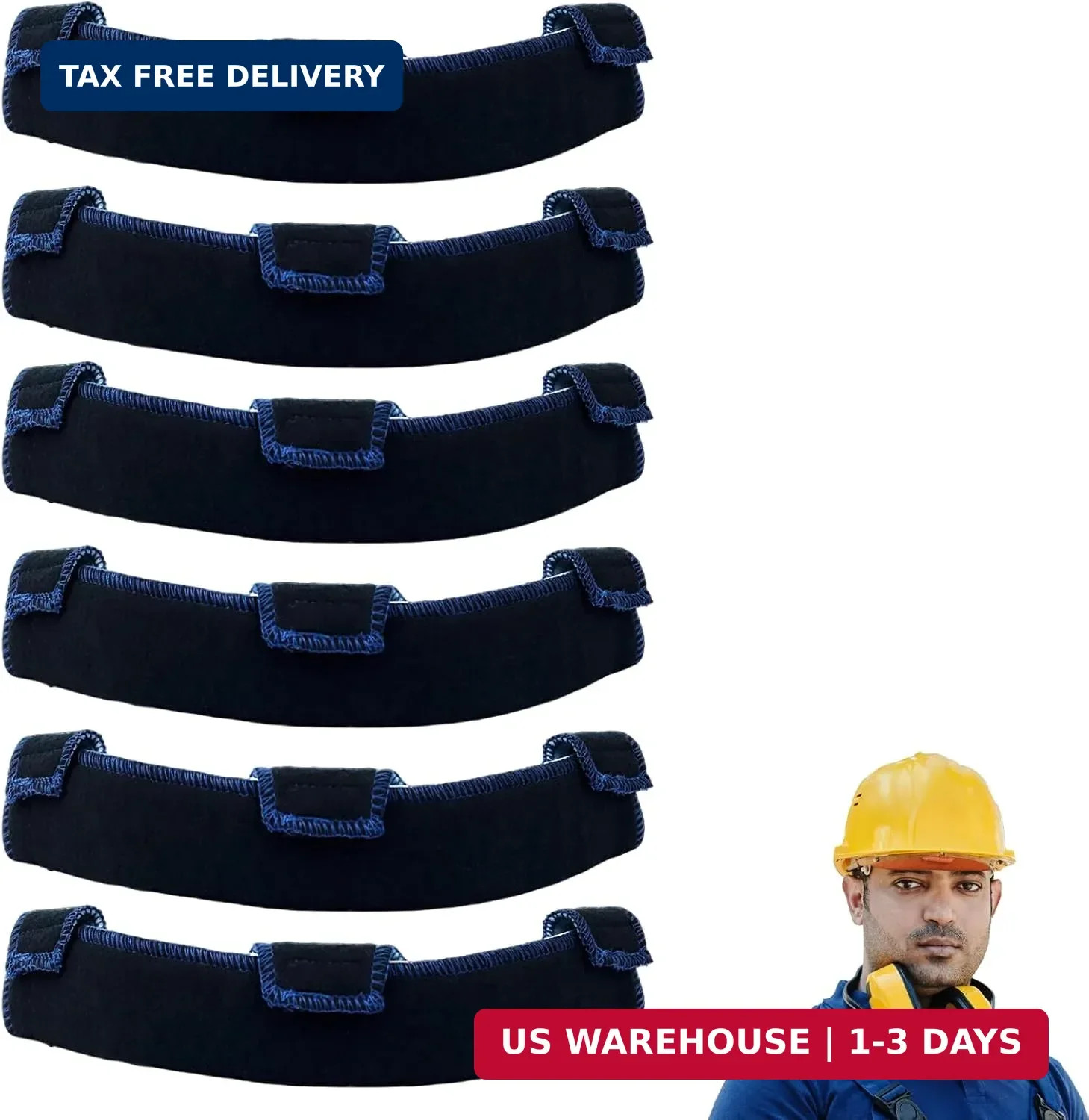 6 PCS Hard Hat Liner, Hard Hat Sweatband, Washable Hardhat Sweatband, Reusable F