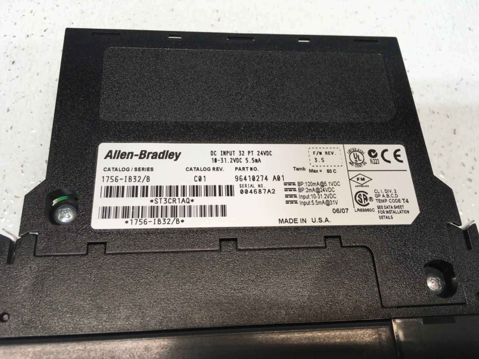 Allen-Bradley 1756-IB32 /B DC Input Module 32Pt 24VDC