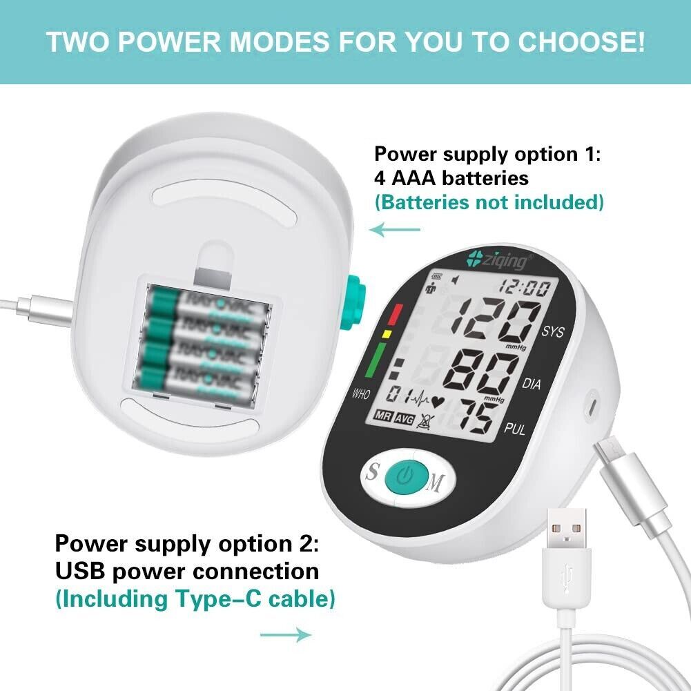 LCD Digital Blood Pressure Monitor Arm BP Large Cuff Pulse Meter Machine & Voice