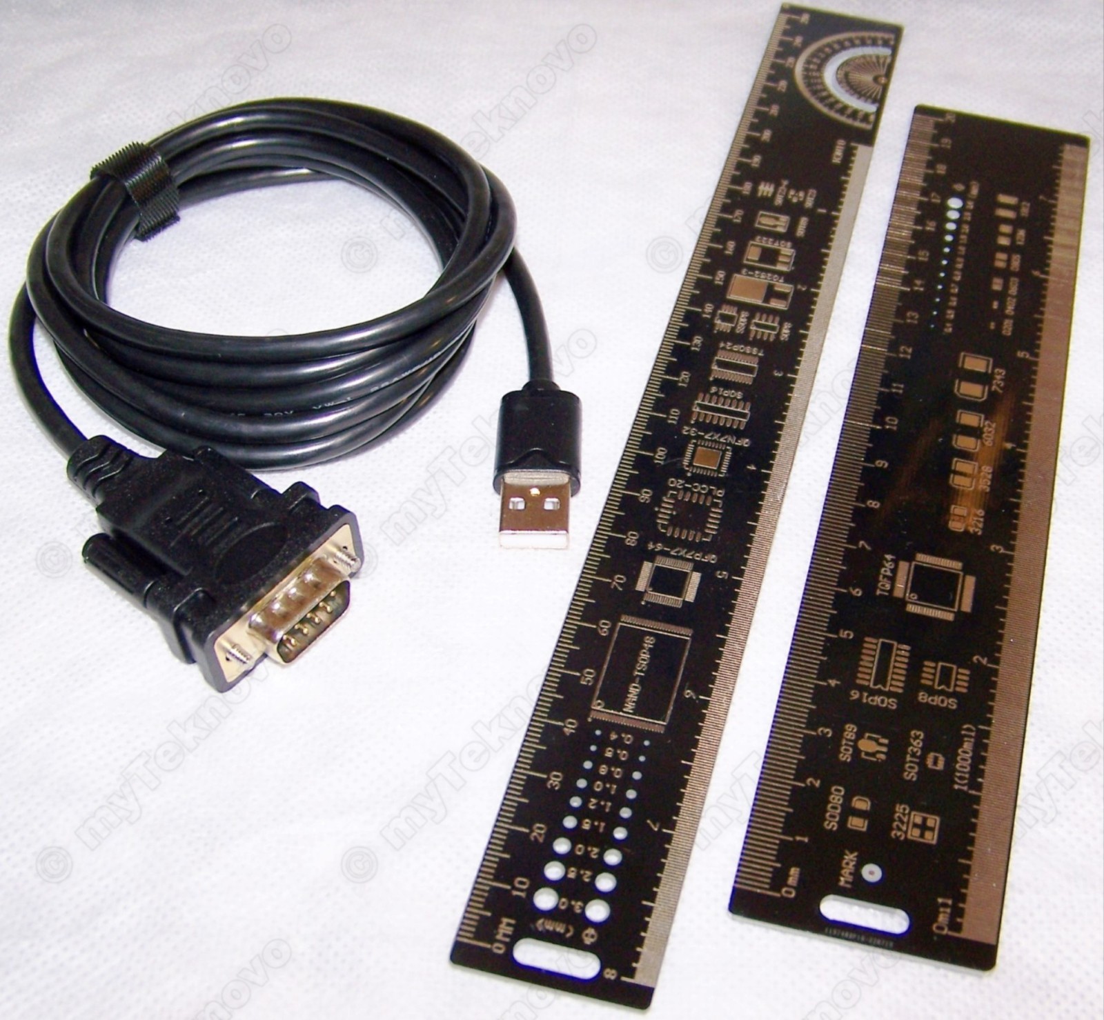 1x FTDI USB-DB9 FT232 Cable & 2x Eng. Rulers CD for HP 48G 49G 39G 38G 48GX -USA