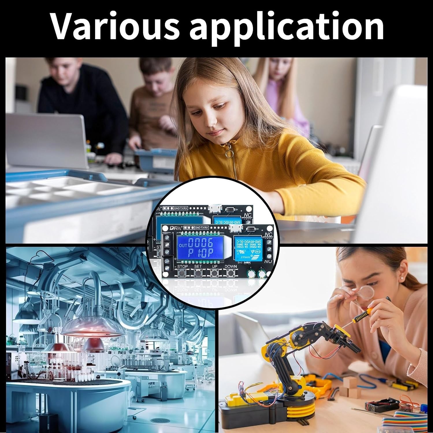 Time Delay Relay 2pcs Module with LCD Display – Adjustable Delay Up to 9999 Min