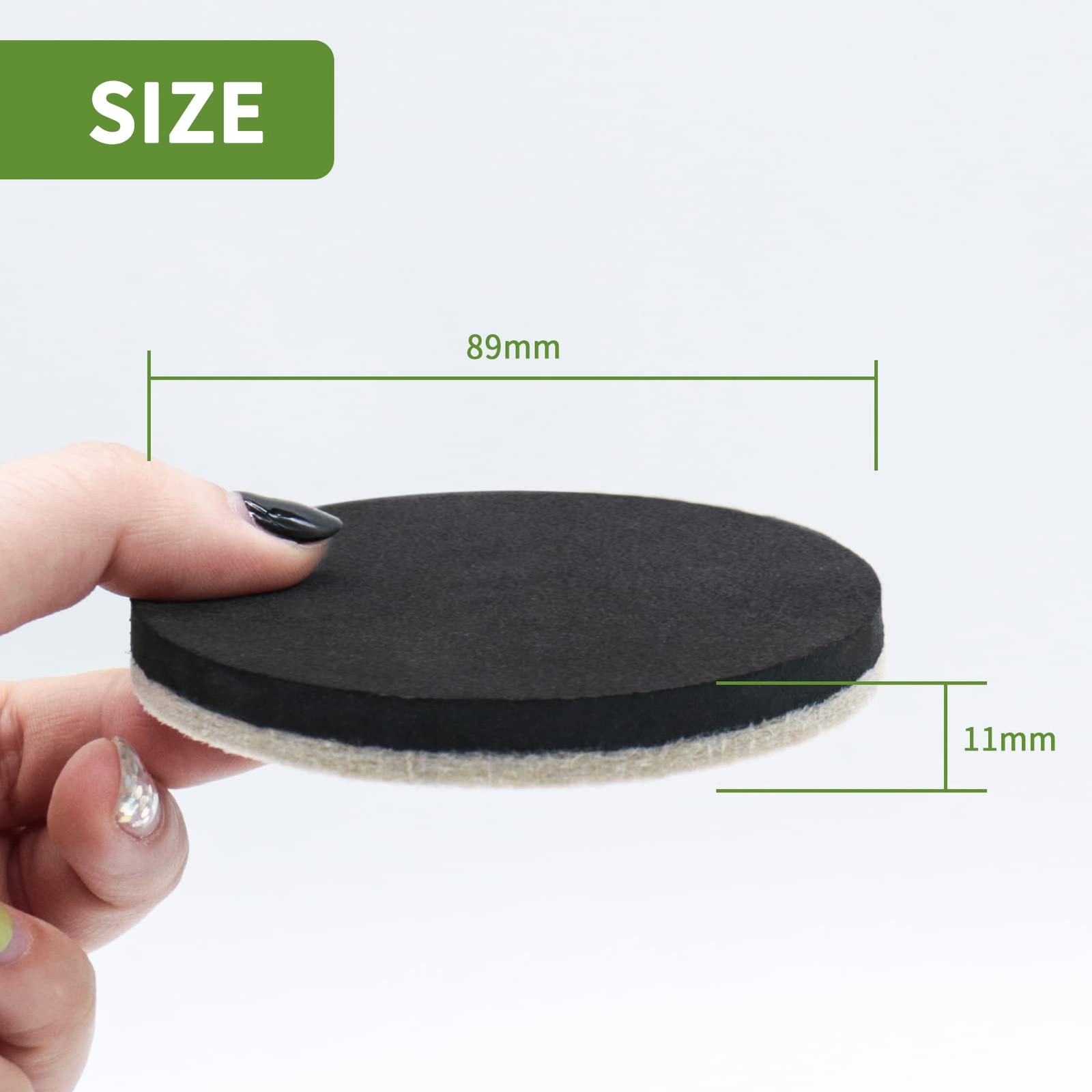 COVERCORNER Felt Furniture Sliders for 8 PCS 3 1/2» Beige, Beige+black