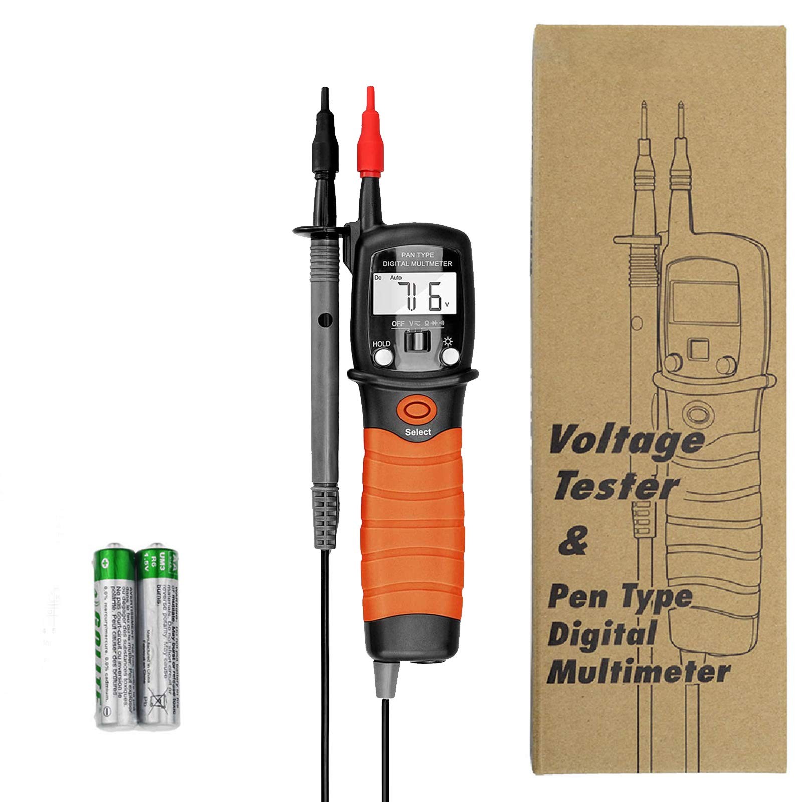 Pen Voltmeter Multimeter, 600V AC/DC Voltage Tester, Resistance 20MΩ Ohm Mete…