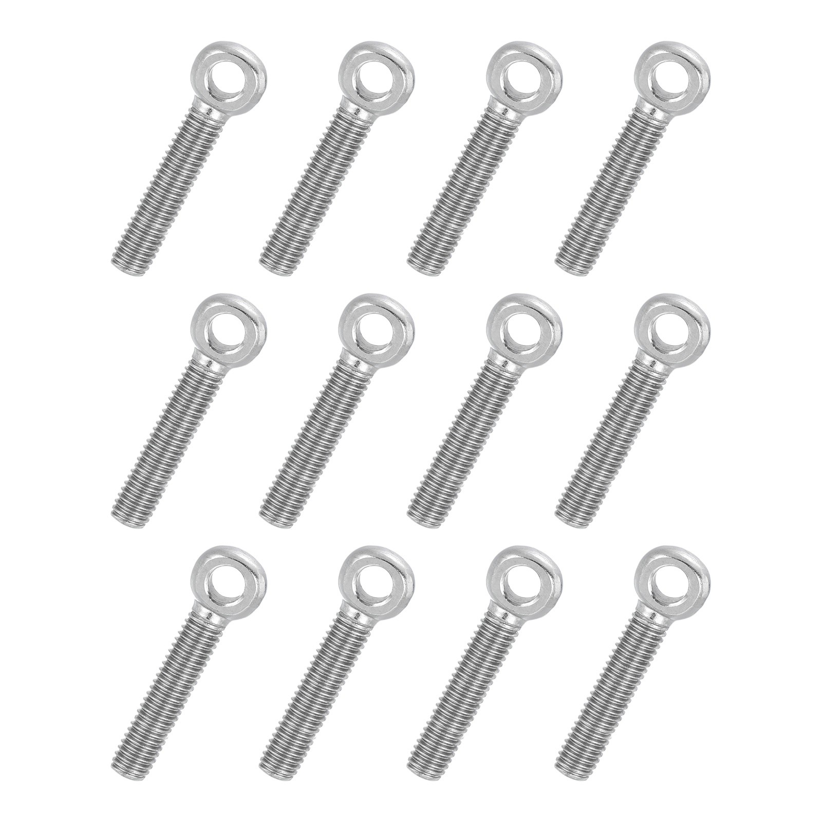 12Pcs M5x25mm Full Thread Shoulder Swing Lifting Eye Bolt