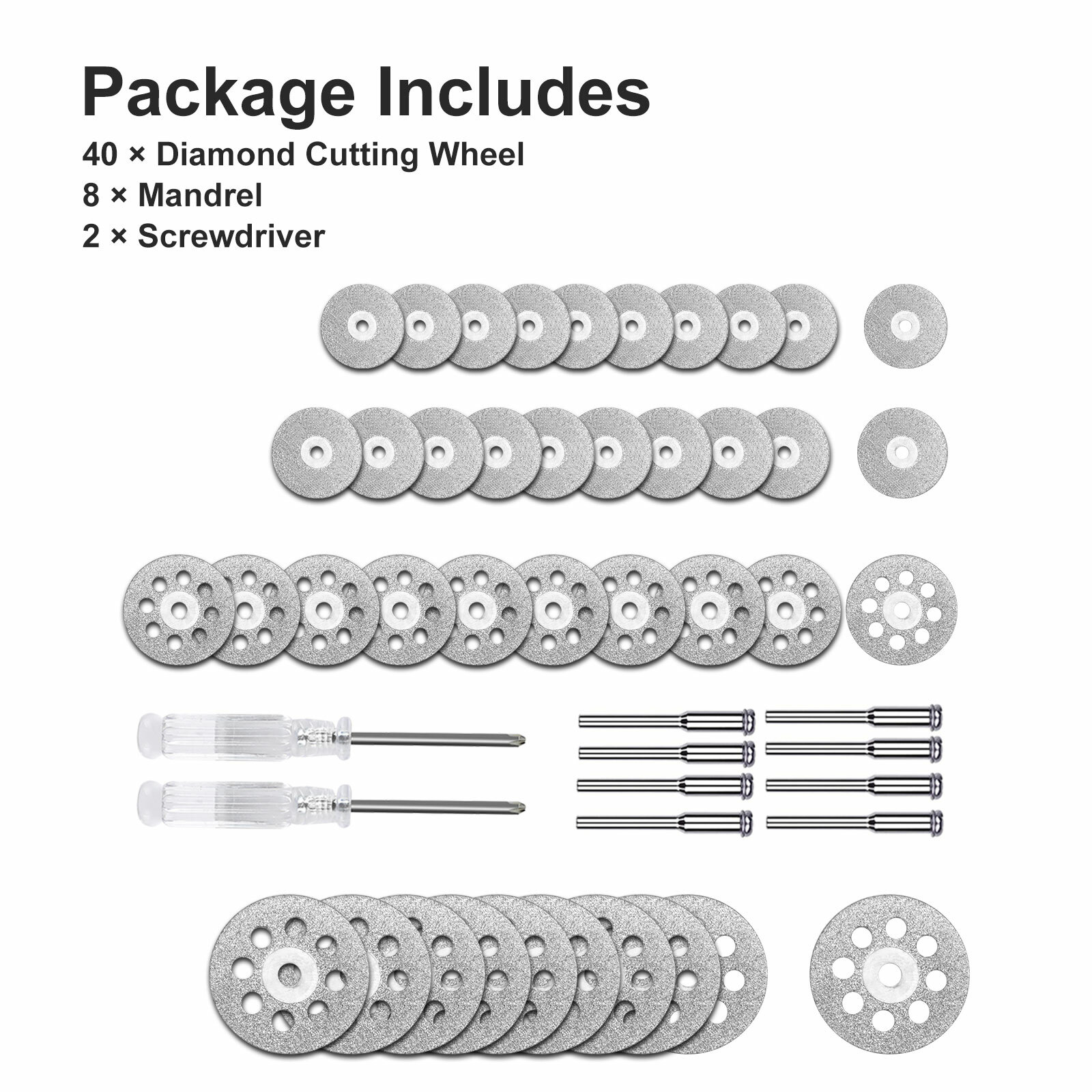 50Pcs Cutting Wheel Set Mini Drill for Dremel Rotary Tool Accessories w/ Mandrel
