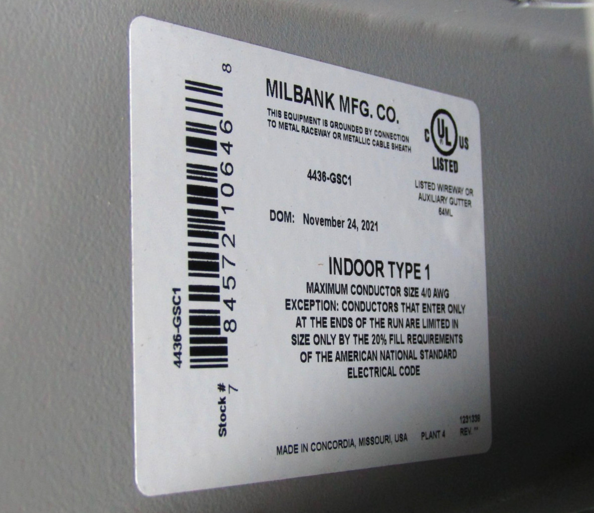 🙌 NEW MILBANK GRAY 4″ X 36″ X 4″ SCREW COVER LAY-IN WIREWAY MIL4436-GSC1