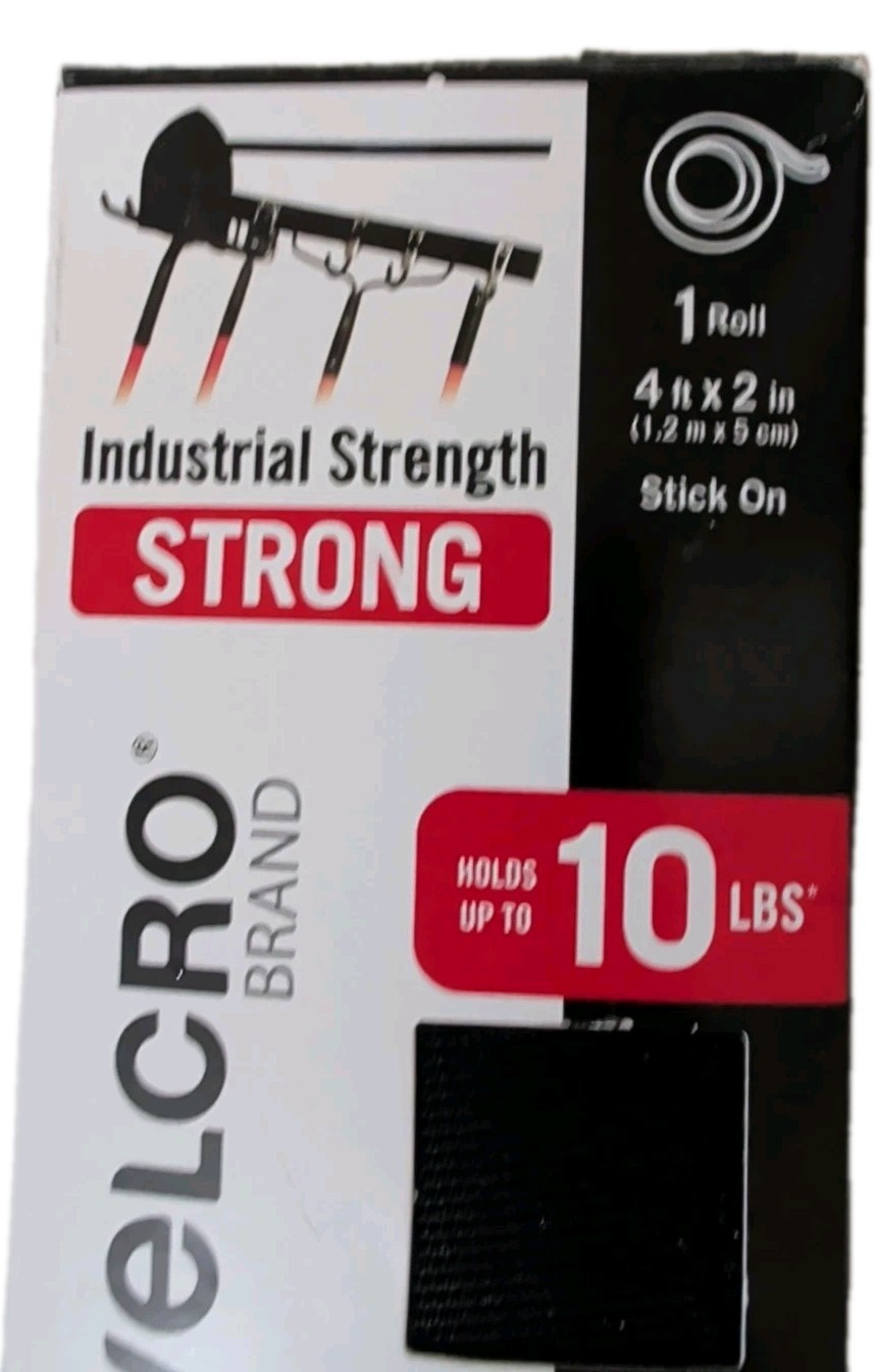 VELCRO® Brand Industrial Strength Strong Black 4ft x 2in roll Peel & Stick NEW