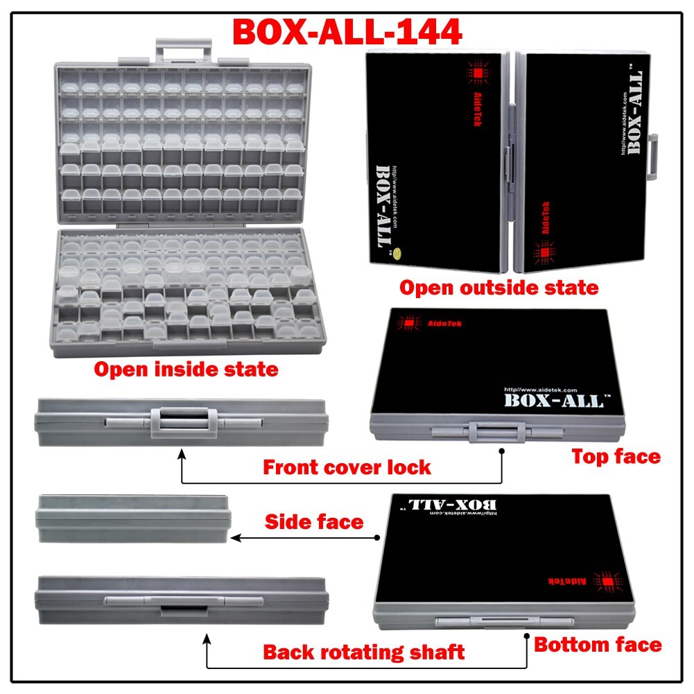 AideTek Box-all Enclosure SMD tiny parts Surface Mount Organizer storage Labels