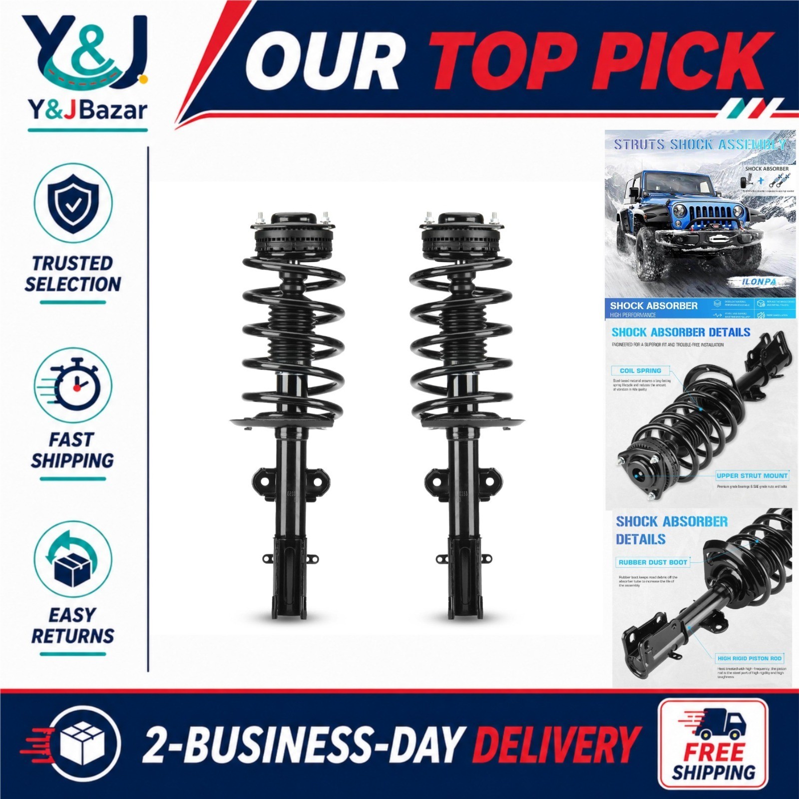 Front Strut Assemblies Coil Springs Chrysler Town & Country Dodge Grand Caravan