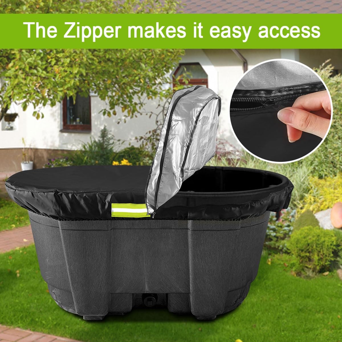 MQLD Rubermaid 50 100 Gallon Oval Stock Tank Water Trough Cover with Zipper