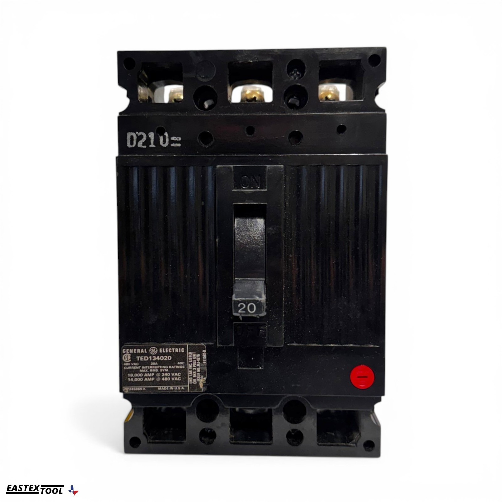 GE TED134020 20A 3 POLE 480V E150 LINE MOLDED CASE CIRCUIT BREAKER