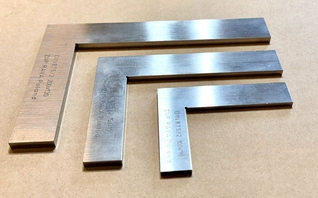 Set of 3 Precision Machinist Squares ZNP RAVA Poland DIN 875/2 – Excellent